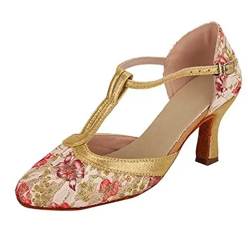 Produktbild: Mumuj High Heels Sandaletten Heels Damen Ballsaal Mode Abschlussball lateinische Schuhe Frauen Tanz Tanz Sandalen Frauen High Heels Slingpumps Silber Slingpumps Damen Beige (Pink, 41)