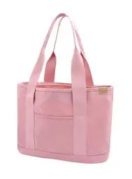 Produktbild: Damen Groß Handtasche mit Laptopfach Canvas Satchel Tote Bag Schultertasche Shopper Tasche für Arbeit Bücher Alltag Lehrertasche rosa Large