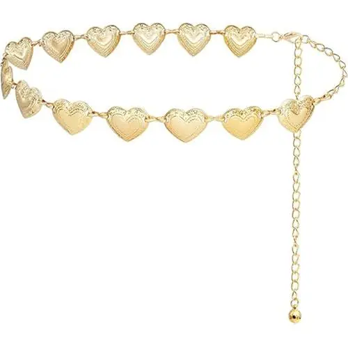 Produktbild: Damen Gürtel Mode Taillengürtel Metall Kettengürtel Verstellbare Taillenkette Hüftkette für Kleider Gold