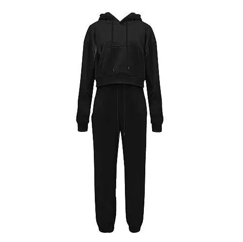 Produktbild: Damen Hausanzug Locker Sonnenschutz Casual Set Farboptionen Fleece 2-Teilige Set Weiche Klassischer Workout Set Basic Street Fitnessset Schöner Baggy Outfit Oversize Sweatshirt