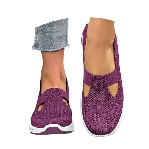 Produktbild: Damen Hausschuhe, Orthopädische Schuhe Damen Luftkissen Hausschuhe Hinten Offen Diabetiker Wanderschuhe Mesh Atmungsaktiv Sandals Air Cushion Slip On Walking Shoes Outdoor-Walkingschuhe,