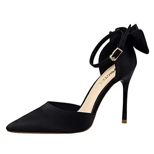 Produktbild: Damen High Heel 10 cm Knöchelriemen Stiletto Closed Toe Kleid Sandalen Pumps für Party Wedding Night Club