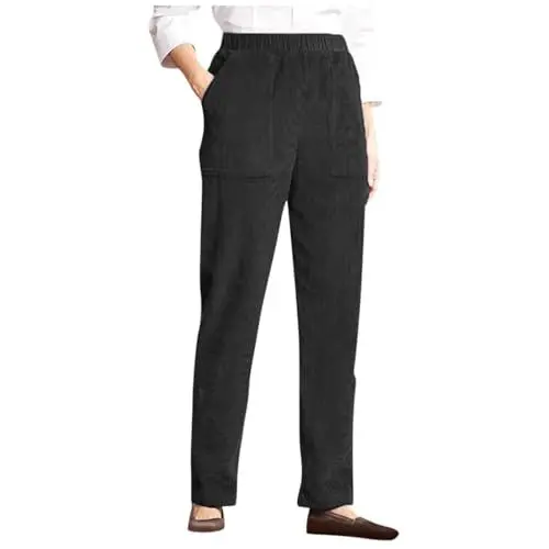 Produktbild: Damen Hosen Elegant Jogginghose Frauen Jogginghose Kurzgröße Damen Gummizug Damenhosen Elegant Yoga Hose Damen Baggy Damen Gymnastikhose Damen Schwarze Anzughose Damen Reha Hose Damen Mit
