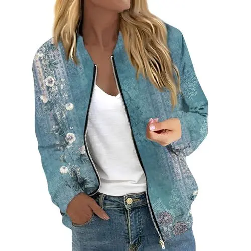 Produktbild: Jacke Lederjacke Damen Schwarz Blouson Damen Damen-Jacken Jeansjacke Damen Damenmode Schlüsselanhänger Jeansjacke Jacke Damen Übergangsjacke Jeansjacke Damen Schwarz Blouson Türkis L