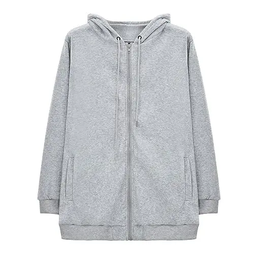Produktbild: Damen Jacke Sommer hauskleid Hoodie Damen Oversize Damen Sweatjacke Damen Winterjacke Sweatjacke Damen ohne Kapuze Sweatshirt Jacke Weihnachtspullover Damen XXL