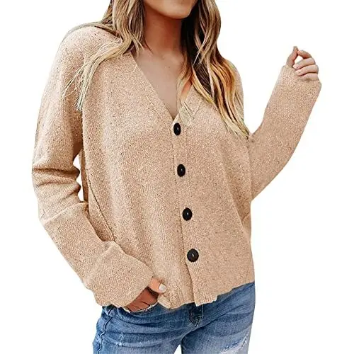 Produktbild: Damen Jacke Winter Sale Damen Jacke Winter Mantel Herbstjacke Vorne Offen Button-Down Cardigan Pullover Oberbekleidung Mantel Mit Taschen Winterjacke Damen Warm Gefüttert Skijacke Damen Sale