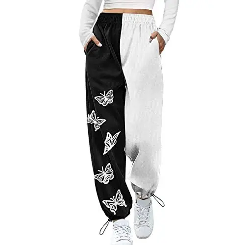 Produktbild: Damen Jogginghose Beige Jogging Hosen Teenager Maedchen Hosen mit Gummizug Damen Stoffhose Frauen Jogginghose Damen Schwarz XXL Kleidung Damen Trainingshose Schwarz Damen