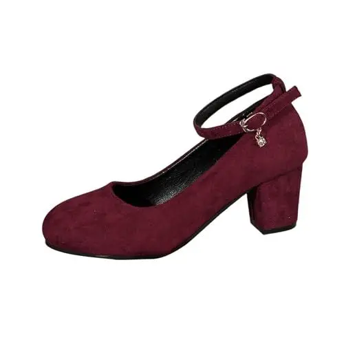 Produktbild: Damen Keilabsatz Schuhe S𝗼mmer Keep Warm Boots Comfortable Shoes Mules Damen High Heels (Red, 36)