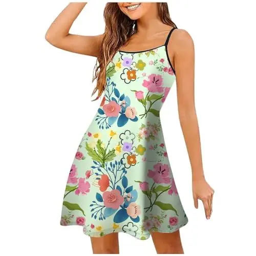 Produktbild: Damen Kleid mit überschnittenen Schultern, Shirt-Kleid für Frauen Petite Sommerkleid Teenager Moderne Passform Damen Kleider Elegant Festlich Komfort Cocktailkleider für Damen