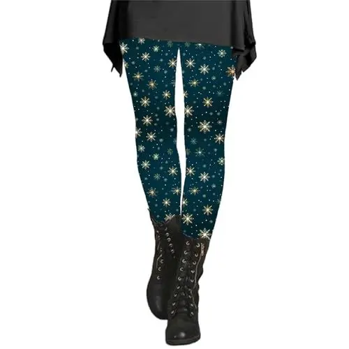 Produktbild: Damen Kunstleder Legging High Waist Lederhose Winter Gerippte Leggings Damen Weihnachtsleggings Damen GefüTtert Hose Push Up Stretch Yoga Sport Fitnesshose mit Kariertes Muster und Fleecefutter