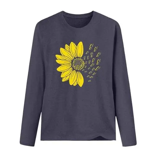 Produktbild: Damen Langarmshirt Lässiges Basic T-Shirt Langarm Oberteile Tops Casual Bluse Rundhals Tee Shirt Langarmshirt Baumwolle Damen Taillierte Stretch Bluse T Shirt Damen Langarm Schwarz
