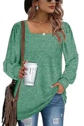 Produktbild: Damen Langarmshirt Pullover Basic Oberteile Angeln und Bergsteigen Outdoor Jacke Slim Fit Langarm Sport Running Shirt Fahrrad Tops grün Resort Bekleidung XXL
