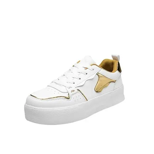 Produktbild: Damen Laufschuhe Turnschuhe Bequeme Slip On Sneaker Leichte Atmungsaktiv Fitnessschuhe Straßenlaufschuhe Weich rutschfest Bunte Schuhe Damen Damenschuhe Sneaker Slip On Plateau-Sneaker