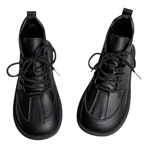 Produktbild: Damen Leichte Stiefel Weibliche Koreanische Runde Ferse Britischen Stil Casual Kurze Weibliche Stiefel Stiefel Insektenspray (Black, 39)