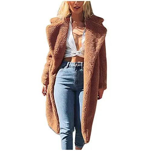 Produktbild: Damen Mäntel und Jacken Damen Damen Warm Faux Mantel Jacke Winter Solide Lange Parka Oberbekleidung Reflektierende Jacke