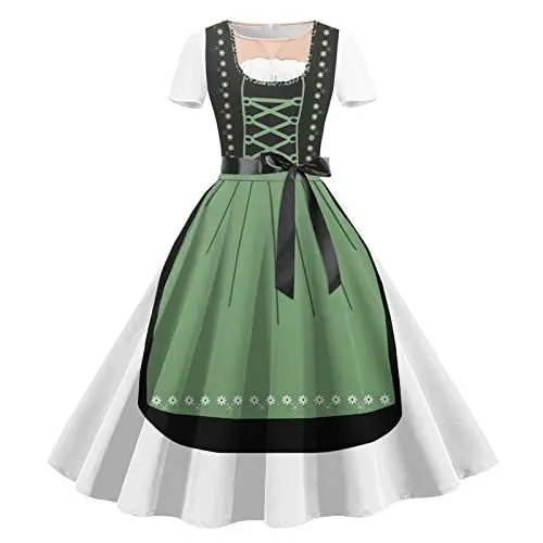 Produktbild: Damen Sale Marken Blitzangebote Damen Dirndl Dirndl Oktoberfest Damen Trachtenkleid Damen Kurz Dirndl Damen Midi Pink Dirndl Midi Mit Spitzenschuerze Schürzenkleid Mädchen Damenblusen Sommer Sale
