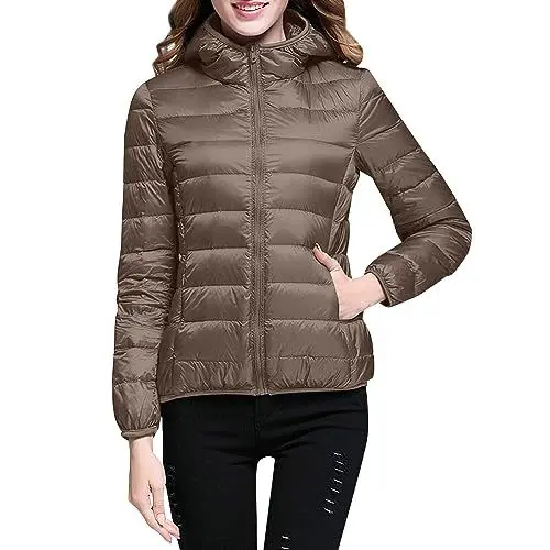 Produktbild: Damen Sale Softshelljacke Für Damen Winterjacke Winddichter Wintermantel Mit Recycelter Isolierung, Schmaler, Kurzer Wintermantel Mit Kapuze, Warmer Weißer Jacke Damen Übergangsjacke Große Größen