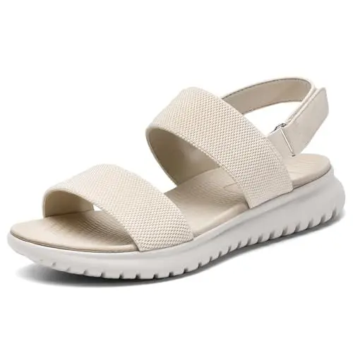Produktbild: Damen Sandalen Backstrap Sandal Sommer Peep-Toe Walking Sandale,Beige,38 EU