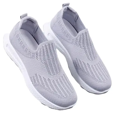 Produktbild: Damen Schaumstoff Laufschuhe Turnschuhe einfarbig Fliegende Schnürung modische Größe Plattform gestrickt für Damen groß für Damen Arbeitsschuhe Herren Weiß