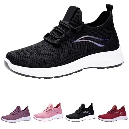 Produktbild: Damen Schuhe Sneakers Mesh Walkingschuhe 2025 Plateauschuhe Running Laufschuhe Klassische Sportschuhe Leichtgewichts Sommerschuhe Frauen Straßenlaufschuhe Leicht und Bequem Schlupfschuhe