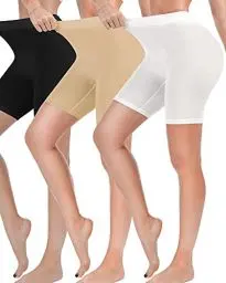 Produktbild: Damen Shorts Radlerhose Kurze, 3er Pack Anti Scheuern Unterhose für unter Kleider, Nahtlos Hohe Taille Frauen Panties Hotpants Damenunterhosen Unterwäsche Boxershorts für Yoga, Fitness, Täglich Tragen