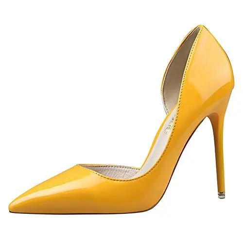 Produktbild: Damen Spitze Geschlossene Zehen Stilettos Lackleder Glänzende Oberfläche High Heel Slip On Kleid Pumps Pumps Pumps Pumps High Heels Pumps für Party Wedding Night Club10.5 cm