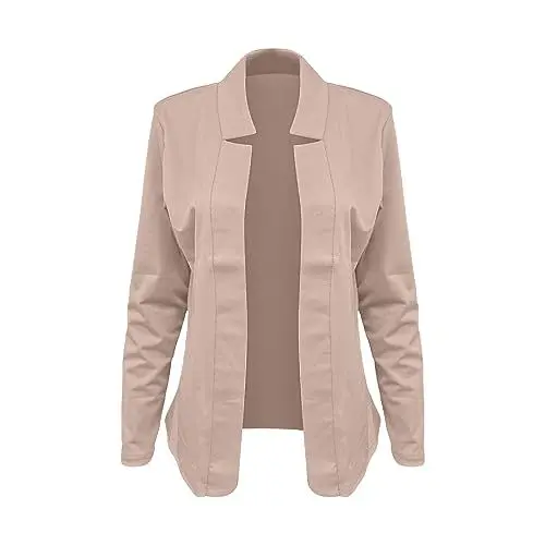 Produktbild: Damen Steppjacke üBergang Cabanjacke Damen Europäische und amerikanische Mode für Damen im und Winter, vielseitig, langärmelig, begabt, legere Anzugjacke, Trenchcoat Damen Schwarz (Beige, XXXXXL)