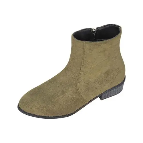 Produktbild: Damen Stiefeletten Große Größe Wildlederstiefel Kurze Stiefel Mit Absatz Elegant Weich Bequem Zipper Dünne Stiefel für Büro Dating Reisen gr 41 Grün