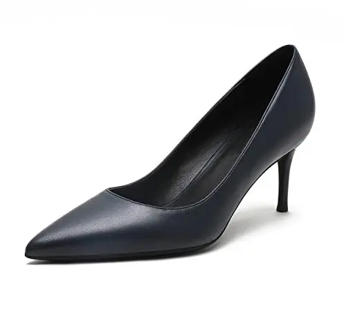Produktbild: High Heels für Damen Matt Pumps für Damen Slip On Brautschuhe für Hochzeitsfeier Causal Dunkelblau 38 EU