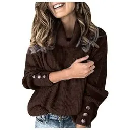 Produktbild: Halloween Kostüm Damen Langarmshirt Damen Baumwolle 100% Merinowolle Strickpullover Longpullover Für Damen Pullover Streifen Sweatpullover Damen Langarmshirt Damen Only Kaschmir Cashmere Fashion Damen