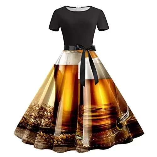 Produktbild: Damen Trachtenkleid dirndlkleid Trachten Kleid Grosse dirndel Trachtenmode Dirndl & Dirndl-Sets für Frauen Oktoberfest Oktoberfest Bluse gr 50 Damen Dirndl billig schwarz Dirndl Damen midi