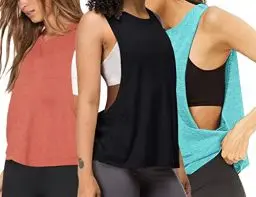 Produktbild: Damen Trainieren Fitness Tanktops Abgeschnitten Ärmellos Fitnessstudio Yoga Betrieb Sportlich Hemden Schwarz-Blau-Orange XL