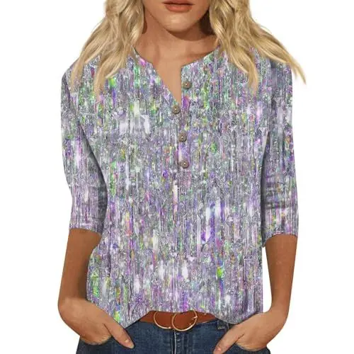 Produktbild: Damen Tunika 3/4 Arm White Sexy Oberteil Ausgefallene Blusen Chiffonblusen Für Damen Chiffonblusen Für Damen T-Shirt Kinder Bluse Sommer Schöne Oberteile Damen Bügelfreie Blusen