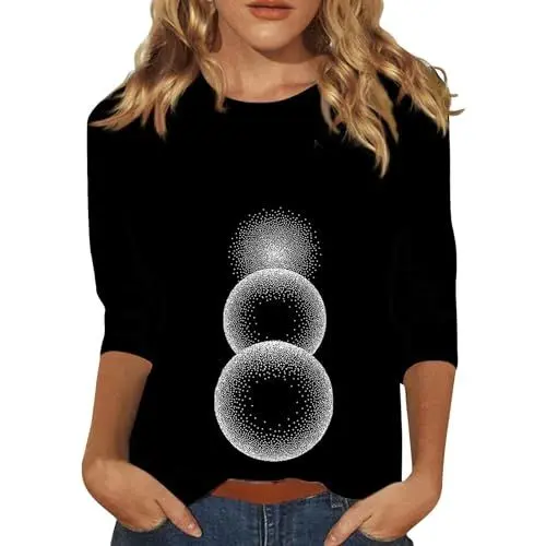 Produktbild: Damen Tunika Spitze Casual 3/4 Kurze T-Shirt Damen Baumwolle Shirt Pink Damen Dreiviertel Shirt Damen Sport Shirts für Damen Weißes T-Shirt Damen Leinen Hemd Damen Damen Weiß S