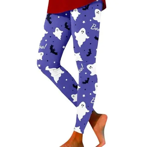 Produktbild: Damen Weihnachten Printed Leggings Warme Hose Freizeithose Weihnachten Muster Leggings Winter Hosen Gemütlich Hausanzug Hose für Mädchen Supernova PumpkinDigital Printed Tight Leggings