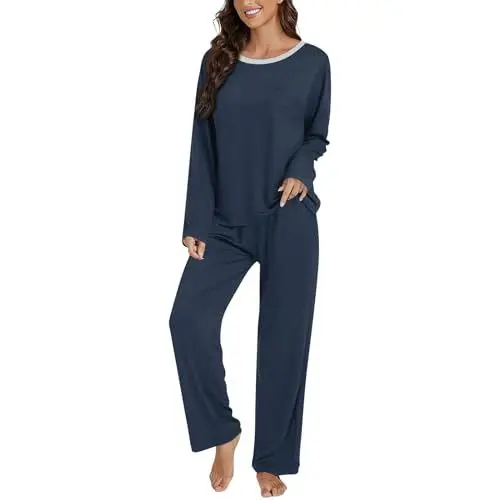 Produktbild: Damen Zweiteiler Elegant Zweiteiliger Damen Anzug Aus Baumwolle Und Leinen Mit Tasche, Outfits Leicht Und Luftig, Günstig Hausanzug Elegant Schicke