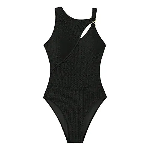Produktbild: Damen-Badeanzüge Damen-Bademode Tankini-Bikinis Einfarbig Sexy Muscheln für Frauen (Schwarz M)