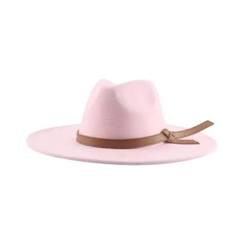 Produktbild: Damenhut, Fedora-Hut, Gefilzt, Massiv, Große Krempe, 9,5 Cm, Panama, Jazz-Caps, Sombreros