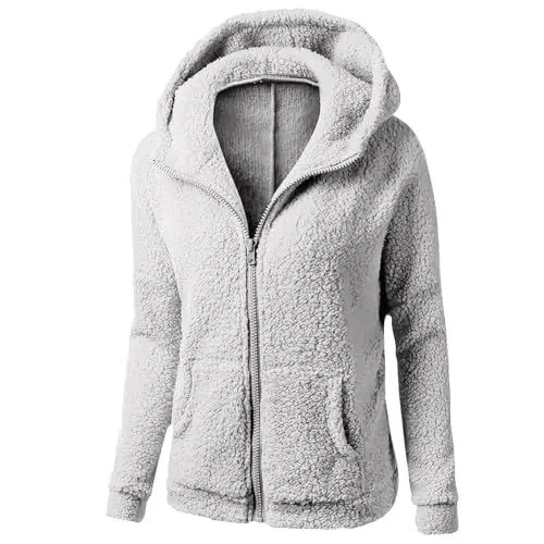Produktbild: Damen-Jacken Trenchcoat Damen Lang Übergangsjacke Damen Long Pullover Übergangsjacke Damen Herbst Regenjacke Damen Schwarz Hemdjacke Damen Steppjacke Schwarz Teddyjacke Damen(#2 Light Gray,S)
