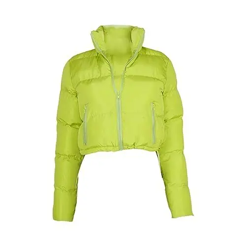 Produktbild: Damenjacken FüR Den üBergang Wildlederjacke Damen Damen-Wintermantel mit Reißverschluss, einfarbig, Stehkragen, Warmer Brotmantel, gepolsterter Herbstjacke Damen Trachtenjacken & (GN2, L)