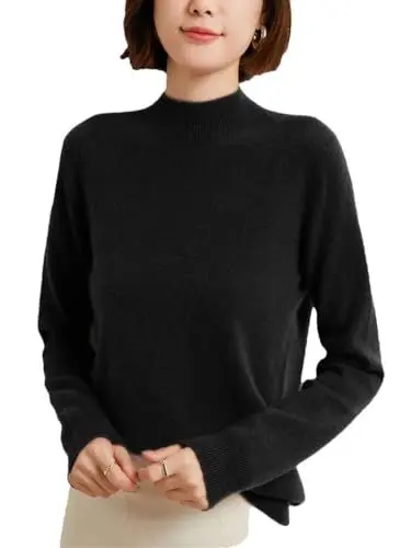 Produktbild: Damen-Kaschmirpullover, Wolle, Warm, Weich, Rundhalsausschnitt, Lange Ärmel, Strickpullover