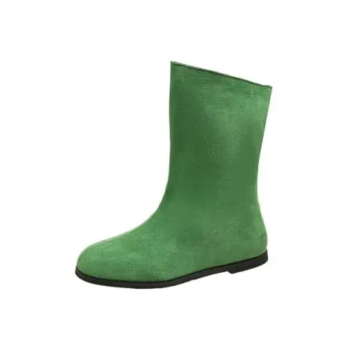 Produktbild: damenkleider sommer saleWinterstiefel Damen Einfarbige Mid Calf Cowboy Stiefel Damen Klassische Stiefel Elegant Klobiger Blockabsatz Spitze Zehe damenbekleidung sommer sale