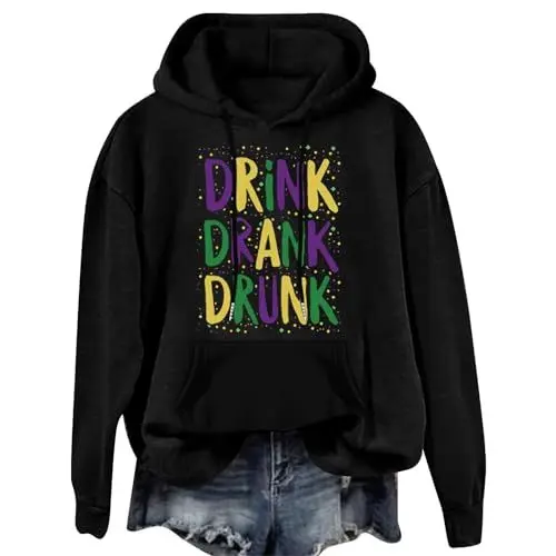 Produktbild: Damenmode Black of Friday Coole Hoodies Für Teenager Jungs Hoody Damen Mit Kapuze Schwarz Christmas Sweater Led Schneeflocken Pullover Winter Damen Hoody Oversize Mein Bestellung Sale