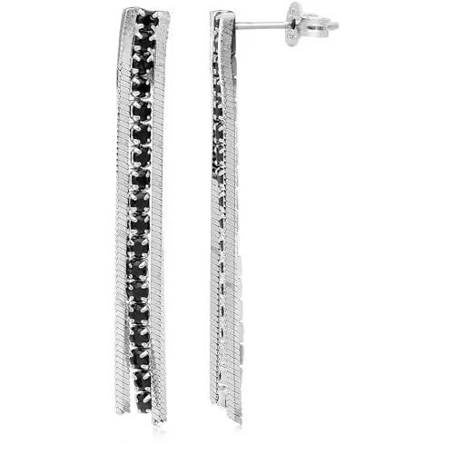 Produktbild: Damen-Ohrringe von GioiaPura aus der Magic Kollektion. Dreifacher Zirkonia B/N/M aus rhodiniertem 925er Silber. Die Referenz lautet: RRRGP0088RHBK