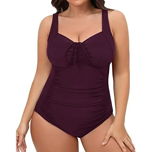 Produktbild: Damensaleangebote Badeanzug Damen Große Größe Bauchweg Push Up Tankini Damen Gr 48 Bademode Badeanzüge Bauchkontrolle Hohe Taille One Piece Elegant Bathing Suit Firmung Geschenke Mädchen