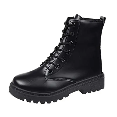 Produktbild: Damenstiefeletten GlattLeder Bequemes Futter Stiefel for Damen Comfortable Stretch Stiefel Gummistiefel Chelsea Winddicht KunstLeder Boots Stiefeletten Chelsea Knöchelhohe Stiefel (Black, 39)