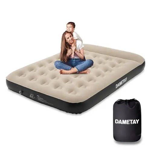 Produktbild: Dametay Luftbett 2 Personen, integriertem Kissen–Aufblase mit 1 klick, Selbstaufblasend Luftmatratze mit Pumpe Doppel Matratze aufblasbar Bett Air Mattress Inflatable with Electric Pump, 191x137cm