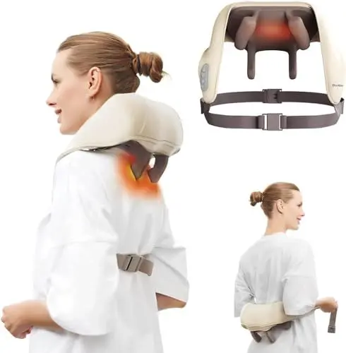 Produktbild: DamKee Nacken Schulter Massagegerät Nackenmassagegerät Rückenmassagegerät mit Wärme, Shiatsu Massage, 5D Knetmassagekissen, Massagegerät für die Schulter, Geschenke für Vater Frauen Männer