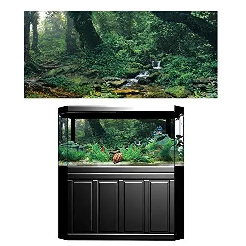 Produktbild: DaMohony Aquarium Hintergrund Poster Riverway Green Woods Aquarium Hintergrund Aquarium Dekoration Wasserdicht Selbstklebendes Design