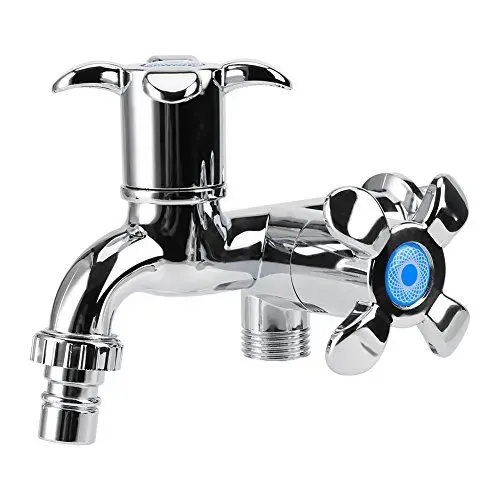 Produktbild: DaMohony Wasserhahn Waschmaschine Wasserhahn Wasserhahn mit Doppeltem Ausgussgriff G1 / 2 Blütengriff